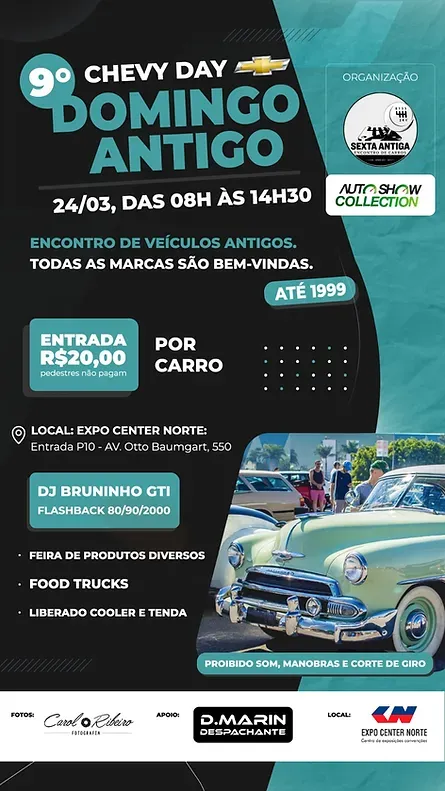 9º Chevy Day Domingo carros antigos - São Paulo, SP