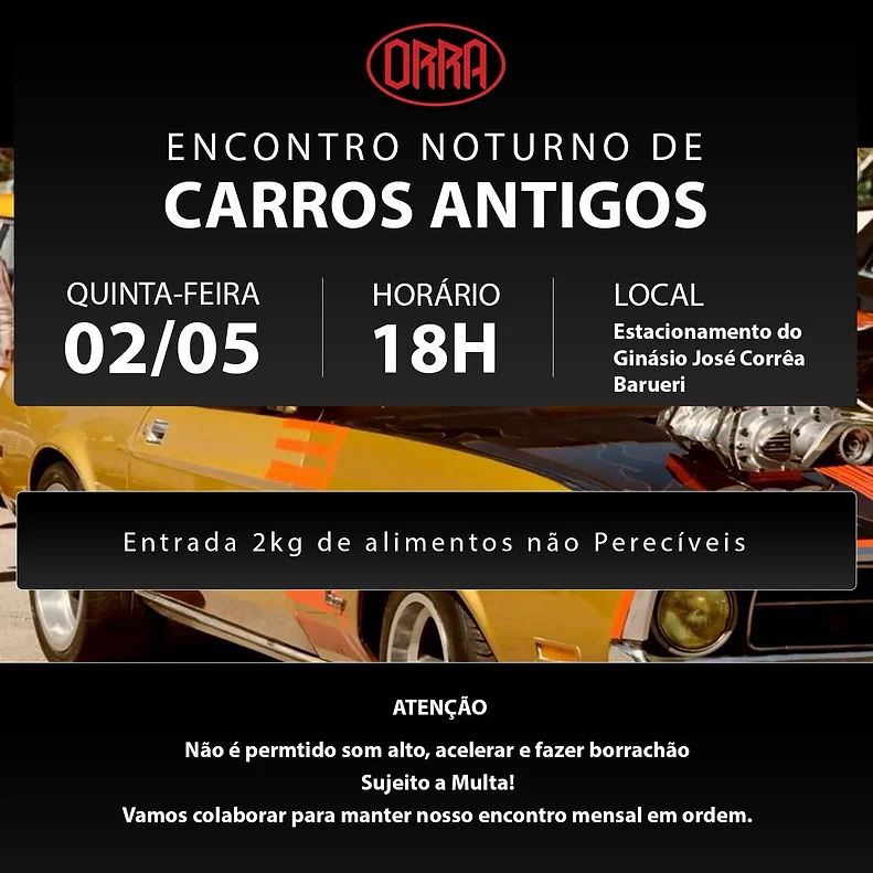 Encontro noturno de Carros Antigos Barueri, SP
