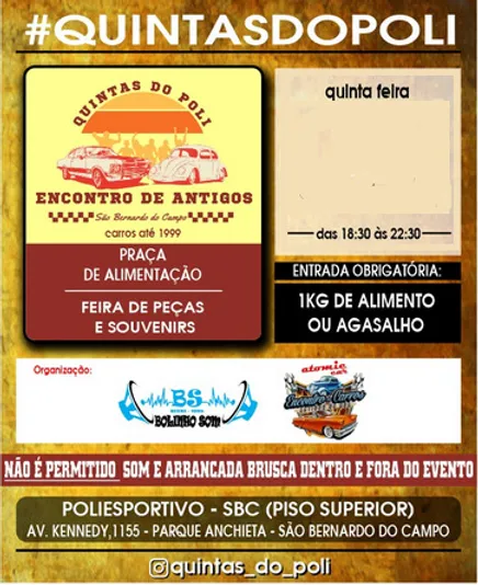 Encontro de carros antigos QUINTASDOPOLI em São Bernardo do Campo SP
